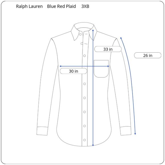 Ralph Lauren Men's 3XB Long Sleeve Blue Red Plaid Oxford Pony Button Down Shirt - Picture 3 of 9